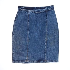 Vintage Weathered Blues Denim Skirt size 15/16